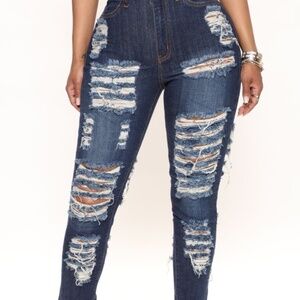 Alter Ego High Waisted Distressed Jeans